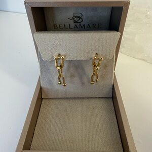 Solid 18K Gold Hardware Paperclip Earrings